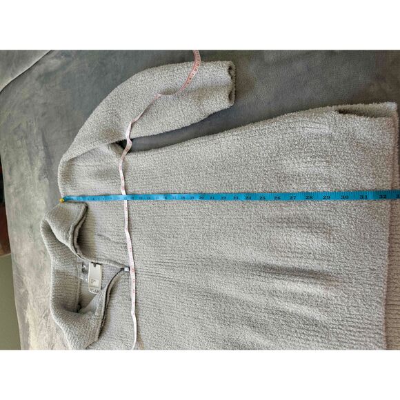 NWT Barefoot Dreams CozyChic Light Blue Half Zip Stand Collar Fleece Jacket XL - Picture 7 of 8